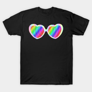 Spiral Hypnotize Heart Sunglasses T-Shirt